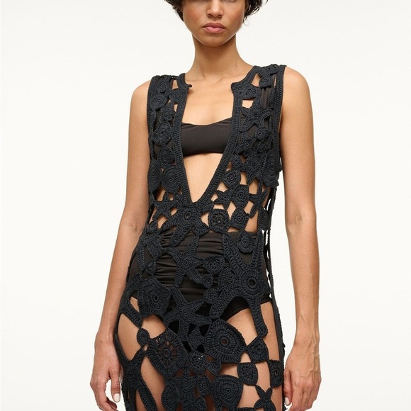 New NWT STAUD Pellegrino Dress Black Size M/L Retails $695 - Picture 3 of 11